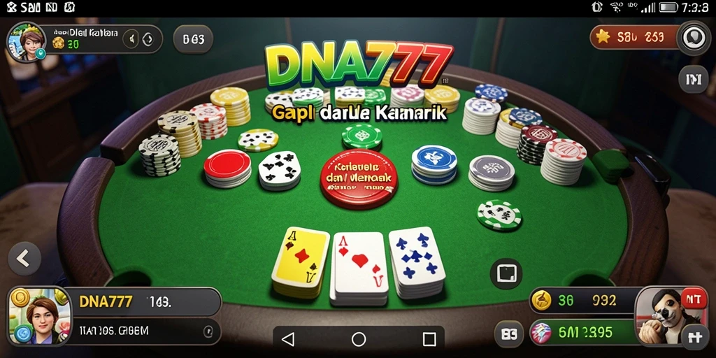 Tampilan gameplay seru dalam permainan Gaple DNA777.
