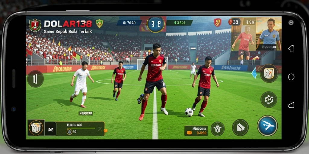 Screenshot DOLAR138 menunjukkan aksi seru di lapangan sepak bola.