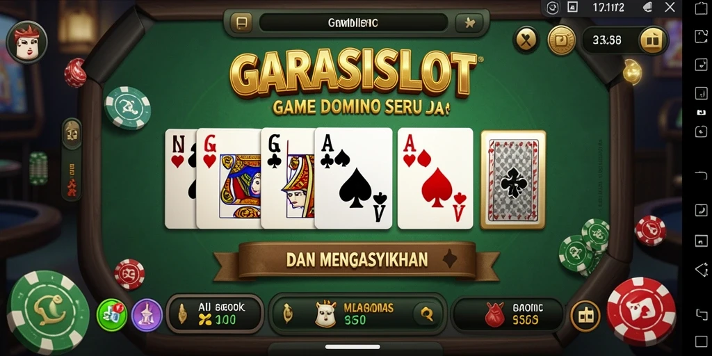 Screenshot GARASISLOT menampilkan momen seru saat bermain Domino.