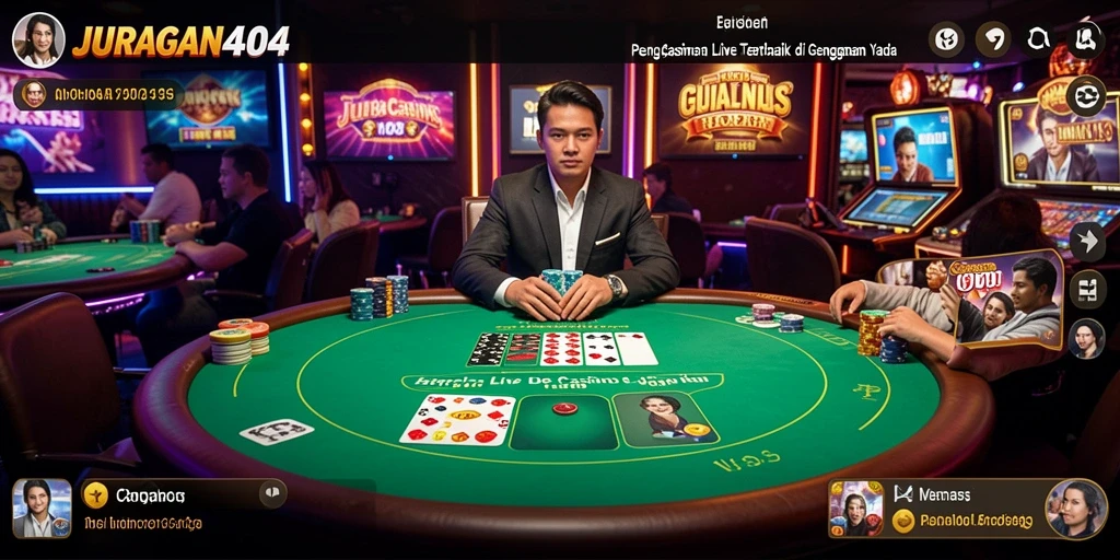 Screenshot gameplay <strong>JURAGAN404</strong> yang menggambarkan suasana <strong>Live Casino</strong> penuh aksi.