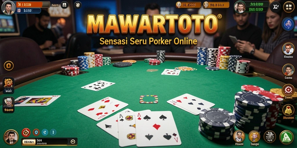 Screenshot gameplay MAWARTOTO menampilkan aksi seru permainan poker.