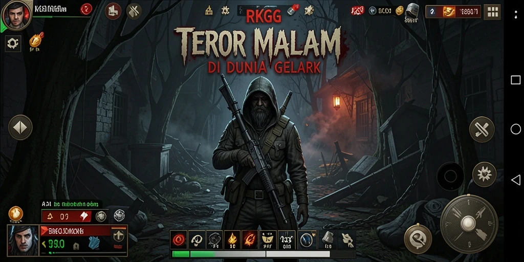 Screenshot gameplay RKGG menunjukkan suasana gelap dan mencekam.