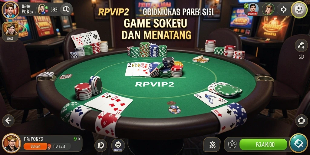 Tampilan gameplay seru dalam aplikasi RPVIP2 yang menampilkan Poker.