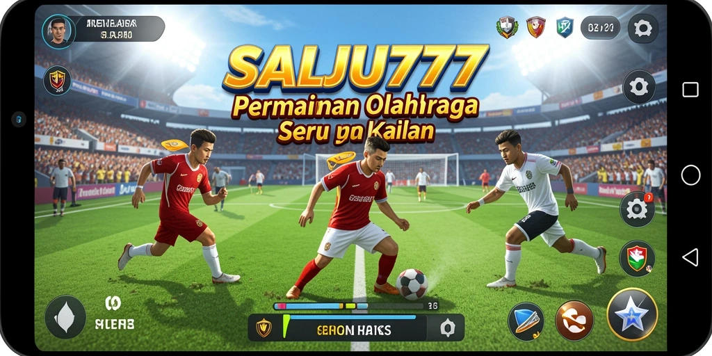 Screenshot menunjukkan gameplay seru dari SALJU777 dengan berbagai mode olahraga.