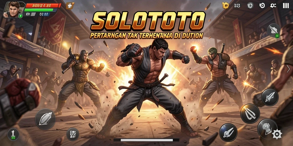 Gameplay seru dalam SOLOTOTO yang menampilkan aksi bertarung yang mendebarkan.