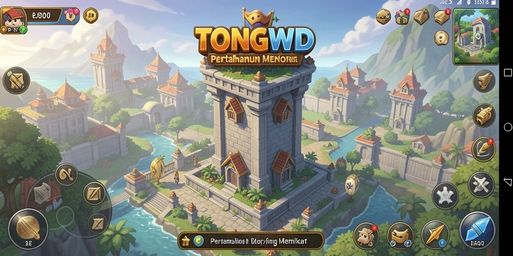 Tampilan gameplay menarik dari TONGWD di kategori Tower Defense.